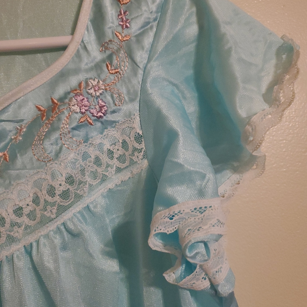 +Vintage | Light Blue Embroidered Gown - Picture 6 of 9